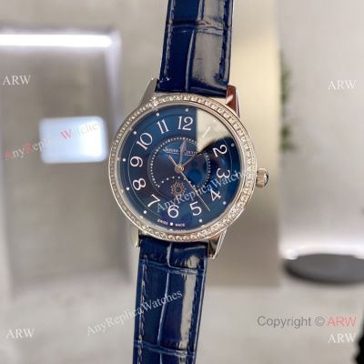 Clone Jaeger Lecoultre rendez-Vous Night & Day Auto Watches Blue Leather Strap